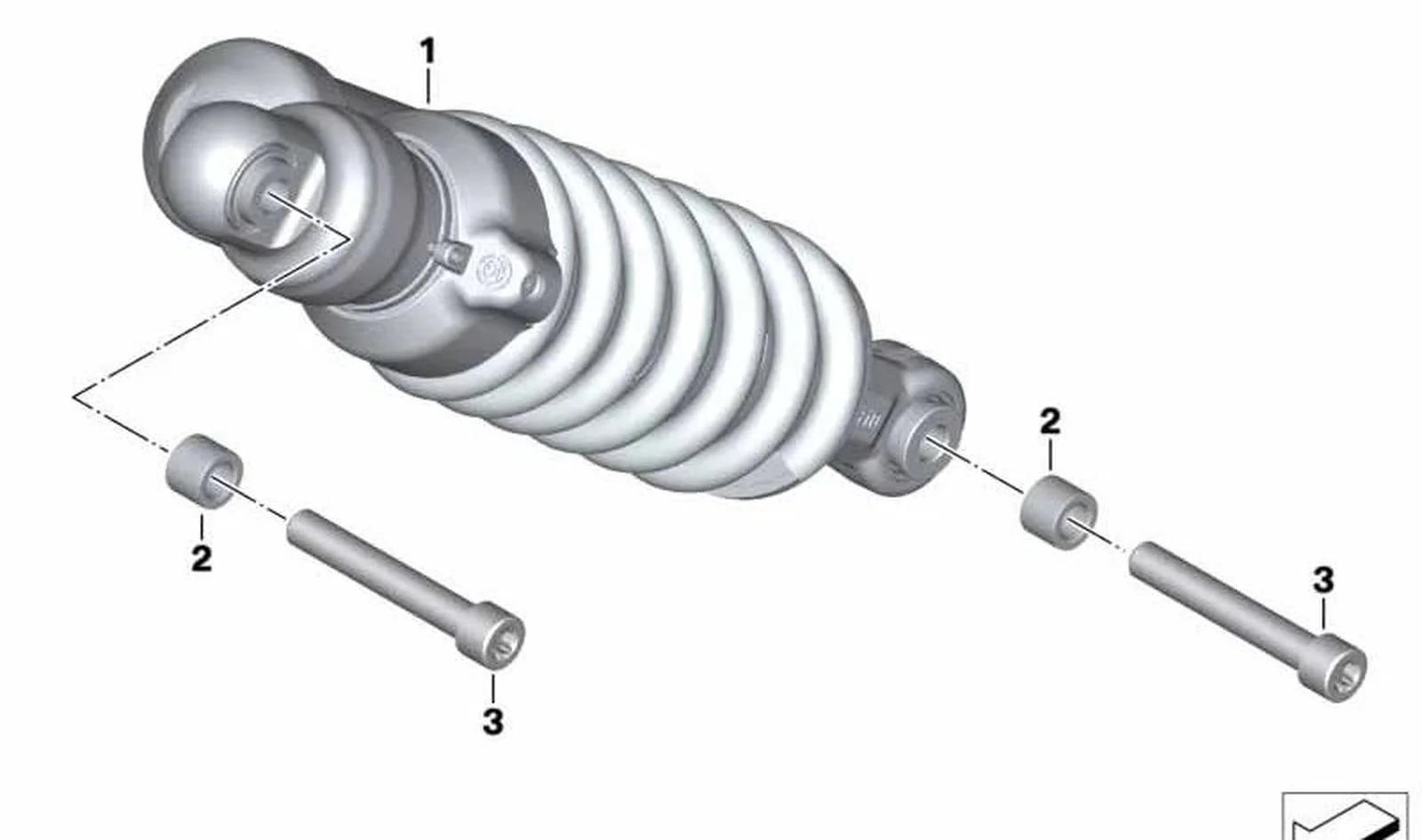 Tubo telescópico ESA trasero OEM 33548394309 para motos BMW F 900 XR, F 900 XR A2... y más. Original BMW Motorrad.