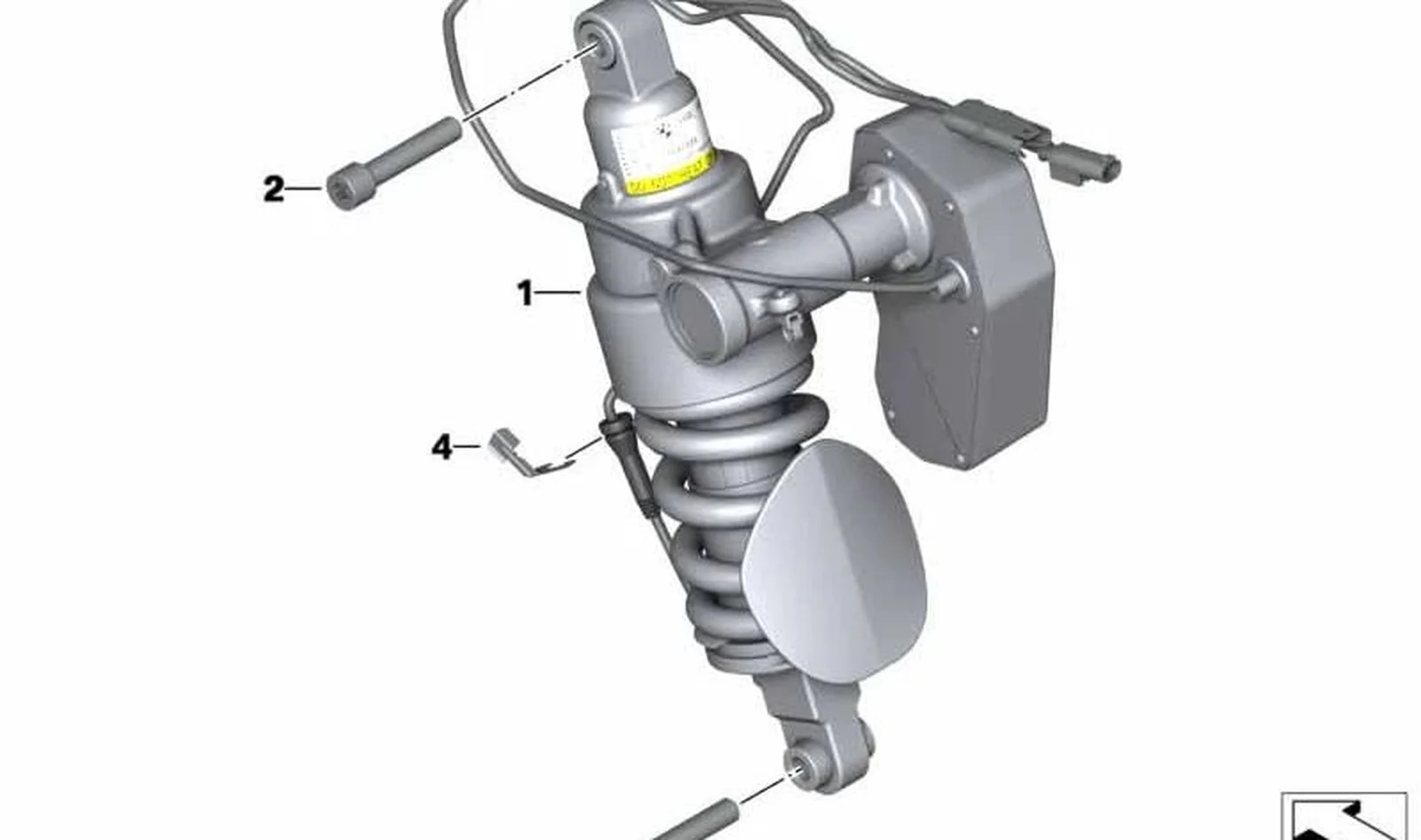 Tubo telescópico ESA trasero OEM 33548557148 para BMW R1200RT, R1250RT. Original BMW Motorrad.
