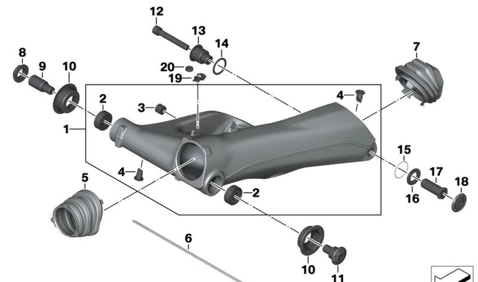 Tuerca con borde OEM 33172335111 para motos BMW K1200S, K1300S, K1600GT... y más. Original BMW Motorrad.