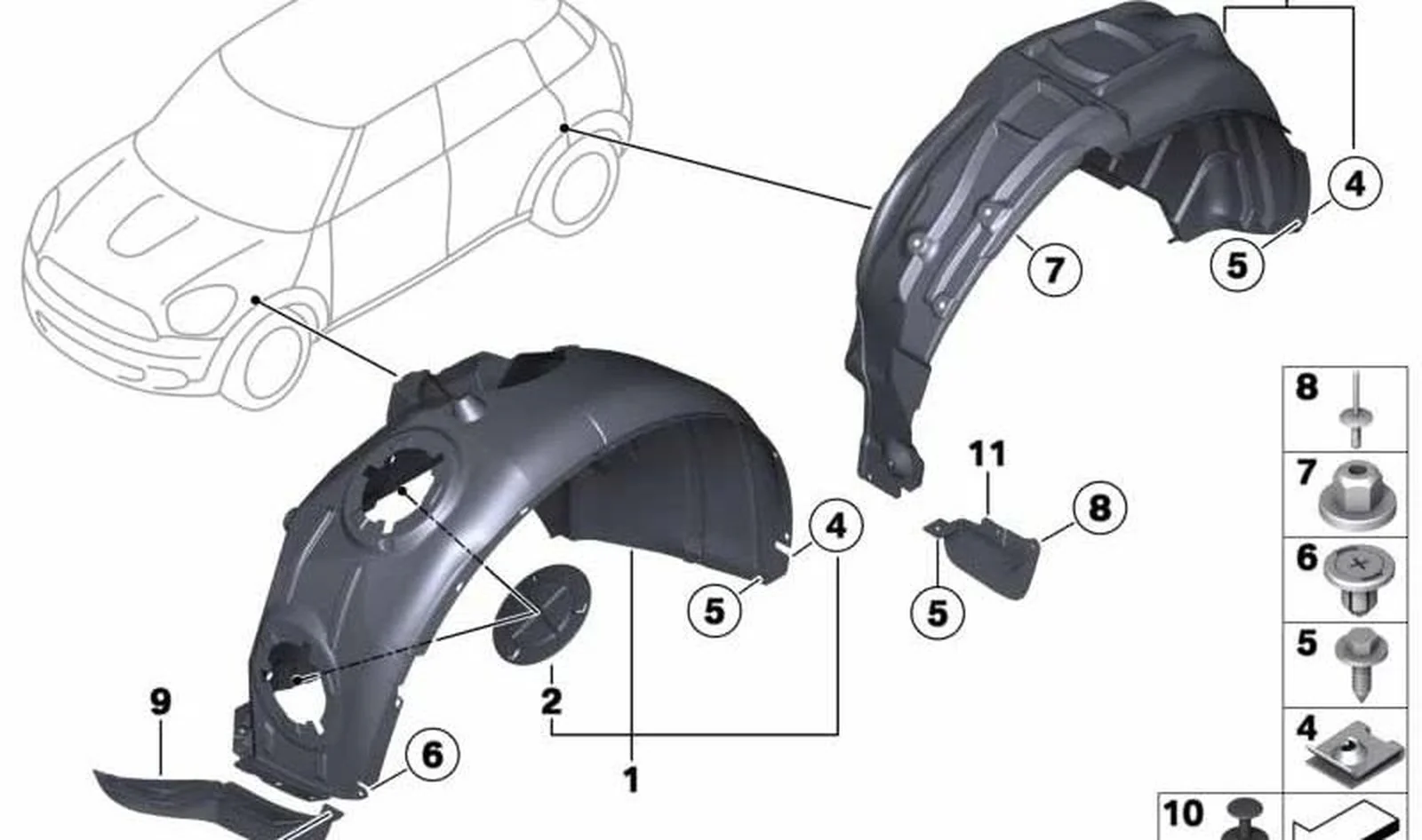 Tuerca de chapa OEM 07143456335 para MINI Countryman R60, Paceman R61. Original MINI. - Image 4
