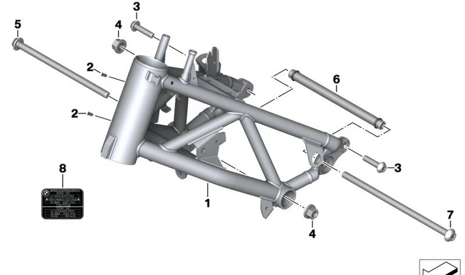 Tuerca hexagonal con placa OEM 46518551863 para motos BMW R nineT, R1200GS, R1250RT, R nineT Pure... y más. Original BMW Motorrad.