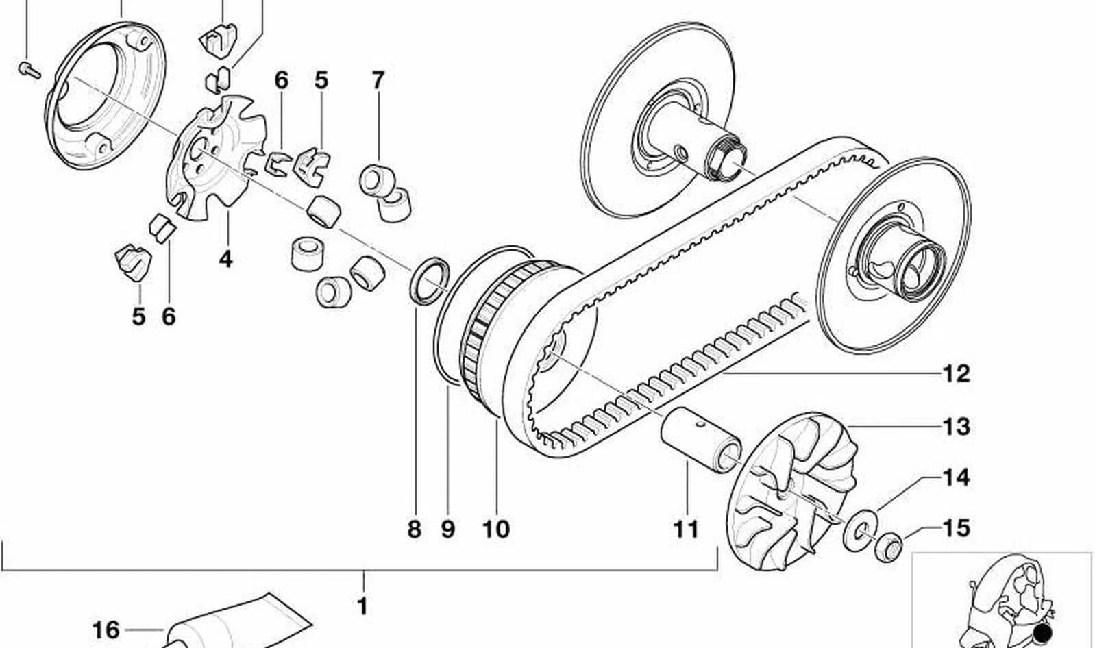 Tuerca hexagonal M12X1 OEM 11117651404 para BMW Motorrad C1 (10/1999 - 04/2003). Original BMW Motorrad.