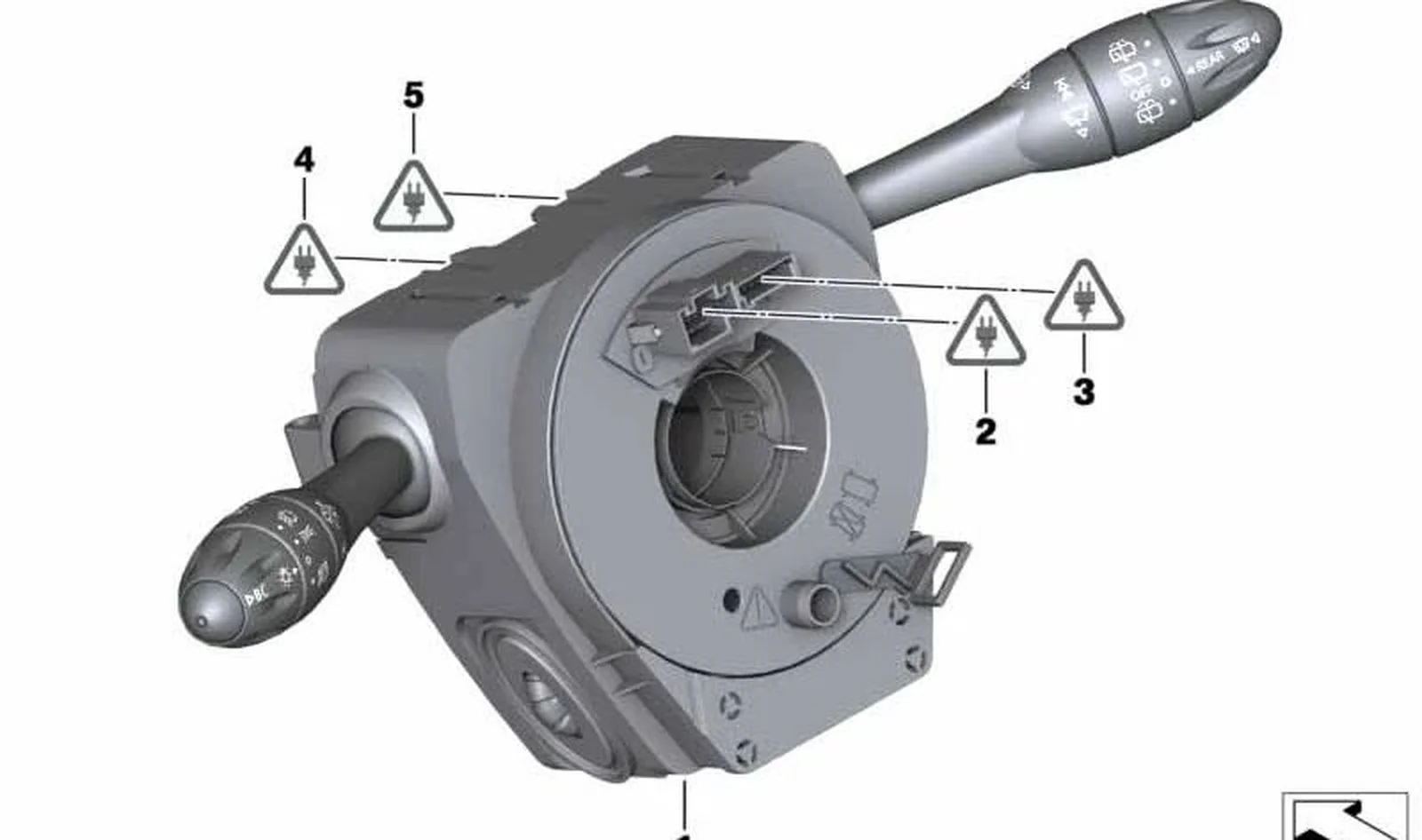 Unidad de interruptores árbol de dirección OEM 61319253767 para MINI R55, R56, R60, R61... y más. Original MINI.