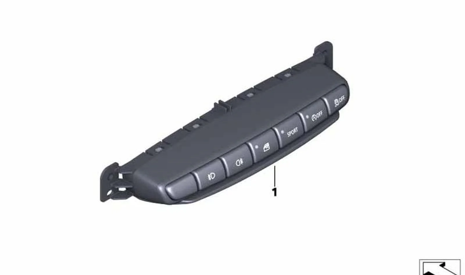Unidad de interruptores consola central OEM 61319804922 para MINI Countryman R60 Cooper, Cooper ALL4, Cooper D. Original MINI.