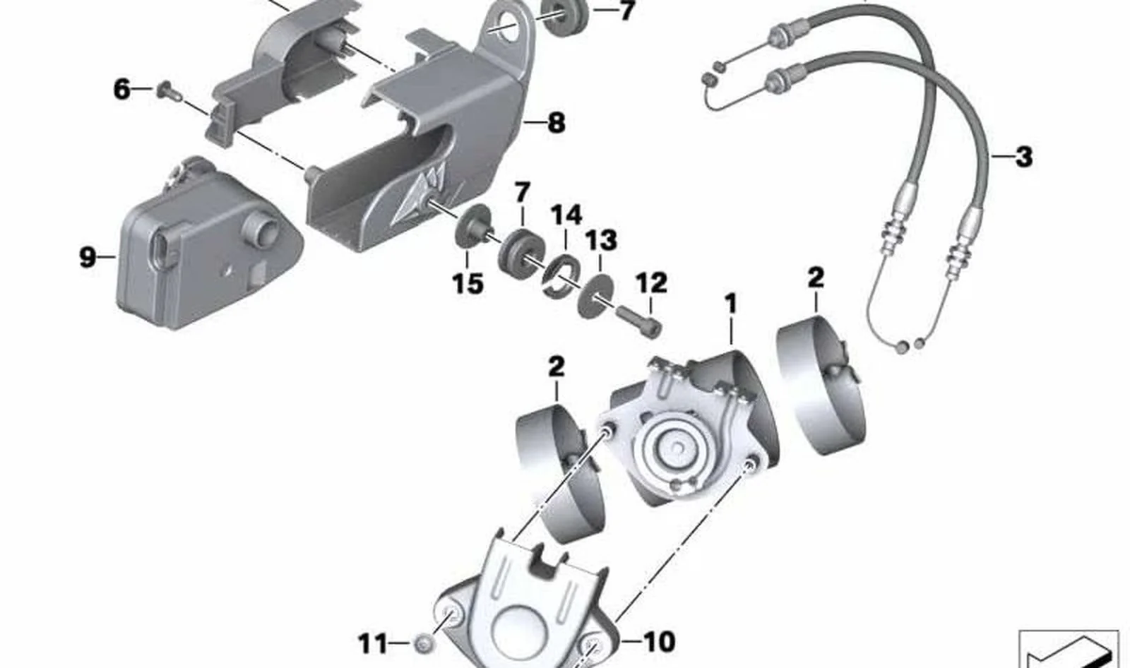 Unidad reg. válvula escape OEM 18307712952 para motos BMW R nineT, R 1200 GS, R 1200 GS Adventure, R 1200 RT, R 1200 R. Original BMW Motorrad.