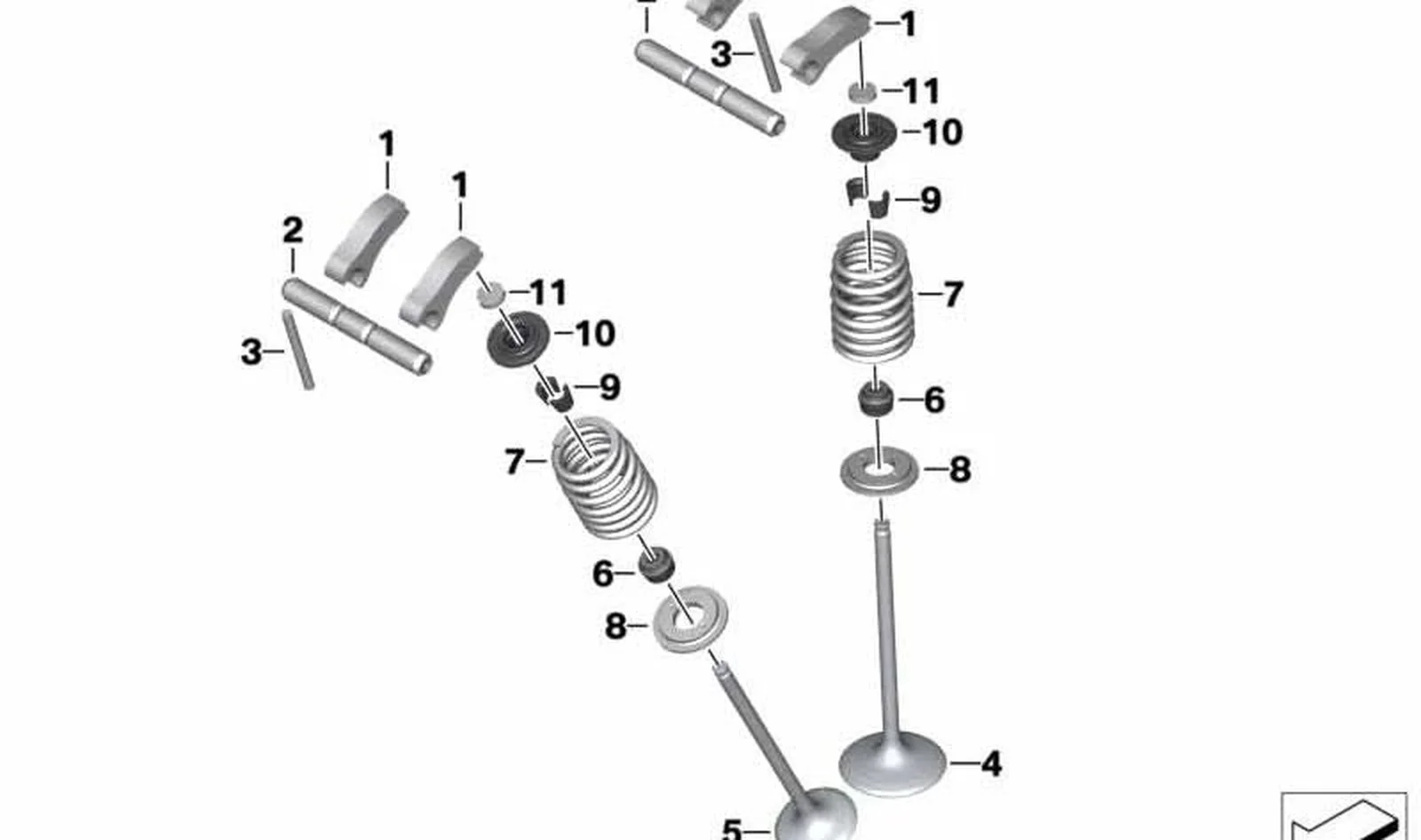 Válvula de escape OEM 11348534222 para motos BMW F 750 GS, F 850 GS, F 850 GS Adventure. Original BMW Motorrad.