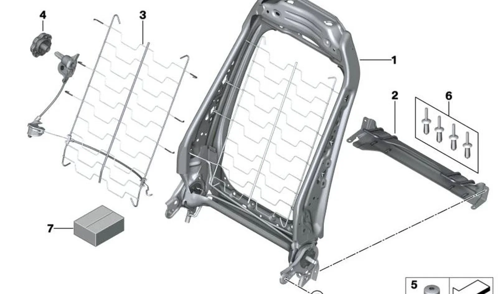 Zona lumbar eléctrica derecha OEM 52107431772 para MINI Clubman F54, F54 LCI, Countryman F60, F60 LCI. Original MINI.
